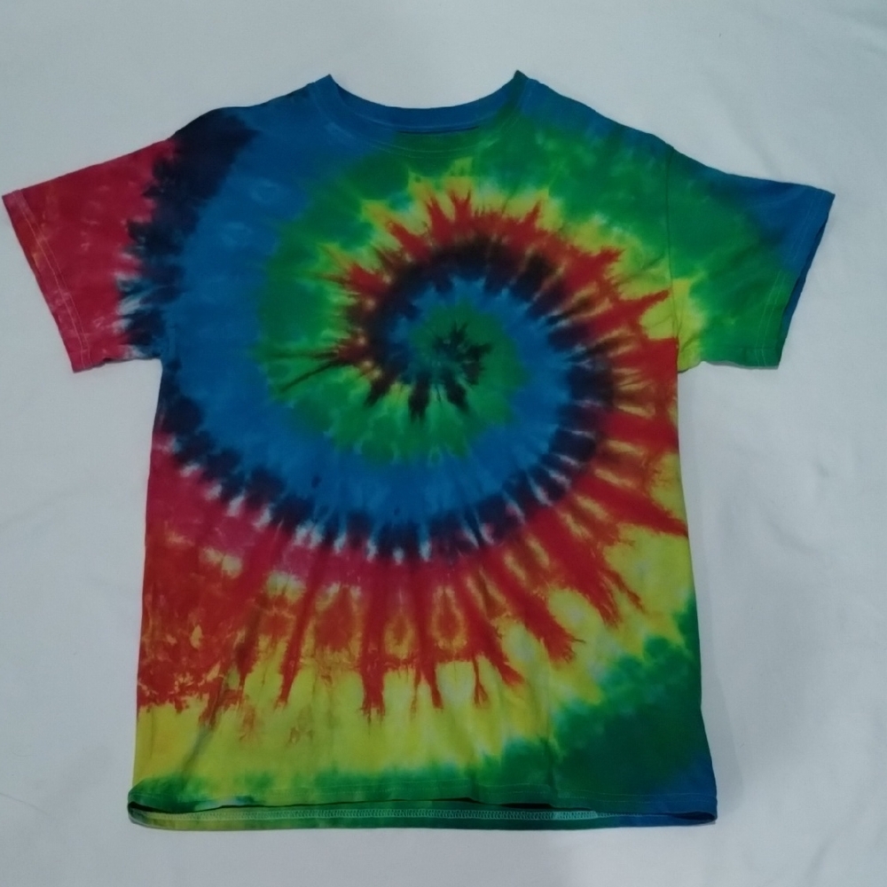 Tie-Dye Spiral Tee - Blue, Green, Red, Yellow